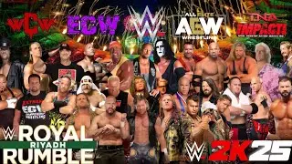 WWE 2K25: GUERRA DE LUCHA LIBRE 🌍 WWE VS WCW VS ECW VS TNA VS AEW &mdash; ROYAL RUMBLE | PS5 - GAMEPLAY