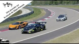 Une journ&eacute;e sur le circuit de Dijon-Prenois vue du ciel