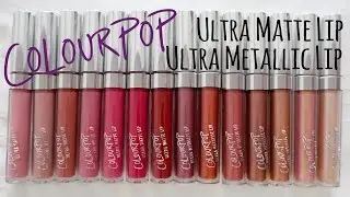Образцы ультраматовых и ультраметаллических помад ColourPop Fall на азиатской коже