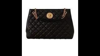 Versace Black Nappa Leather Medusa Large Tote Bag