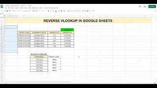 REVERSE VLOOKUP IN GOOGLE SHEETS