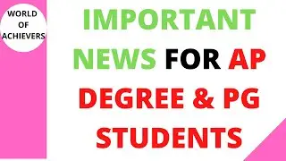 IMPORTANT NEWS FOR AP DEGREE & PG STUDENTS|AP DEGREE ADMISSIONS 21|AP DEGREE EXAM DATES & TIME TABLE