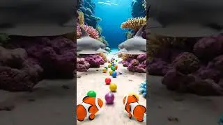 Marbles into the sea #sea #marbles #fish #fun #animal #colors