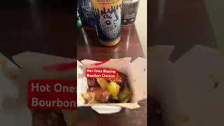 Blazing Bourbon Chicken Hot Ones Collab with Panda Express tasting! #hotones #pandaexpress #shorts