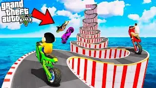Shinchan and Franklin Tried Impossible Curvy Zigzag Road Parkour Challenge GTA 5