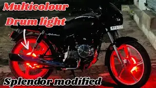 New most trending wheel 🛞 light install in splendor plus 😍|| Splendor modified ❤️&zwj;🔥
