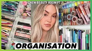 organising my NEW beauty room 🛍️ pt 2 💖 pigments, cream eyeshadows, liners etc