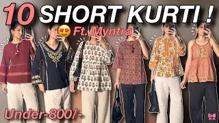 Short Kurtis Starting 350/- 😍 Myntra Short kurti Haul! Everything under-999/- 😳 Summer Kurti Try-on