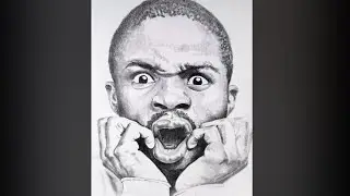 Draw a surprised man with pencil -start to finish 