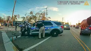 Drunk Driver Intentionally Crashes into Police Car