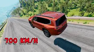 Instant Car Acceleration to 700 km/h. Survival Test! Bests Moments! BeamNG Drive \ Ep.3