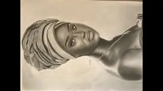 Dessin réaliste femme africaine