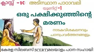 ഒരു പക്ഷിക്കുഞ്ഞിന്റെ മരണം | അടിസ്ഥാന പാഠാവലി ക്ലാസ് 10 | നാടക വിശകലനവും പഠന പ്രവർത്തനങ്ങളും