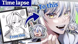 Digital drawing timelapse with clip studio paint〈my original character〉