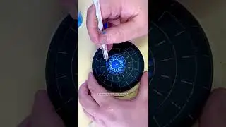 Ocean inspired dot mandala stone painting #art #satisfying #artist #craft #viral #painting #mandala