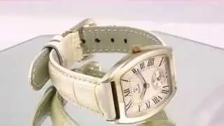 Ladies Vicence Milor Watch 14K Yellow Gold White Leather Bracelet Shreveport Fine Watches