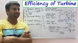 EFFICIENCY OF TURBINE |HYDRAULIC EFFICIENCY |MECHANICAL EFFICIENCY |VOLUMETRIC & OVERALL EFFICIENCY