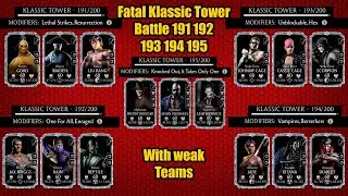 Fatal Klassic Tower 191 192 193 194 195 With Weak Teams | MK Mobile
