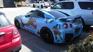 Blue Camo Wrapped Nissan GT-R