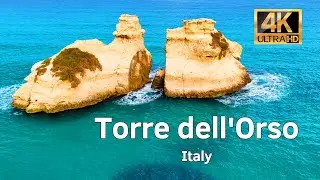 Apulia coast- Torre dell'Orso by drone, Italy- 4K/60 fps- Relaxing Scenic & Music