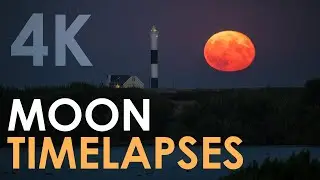 Moonrise timelapse feature in 4k. Supermoon timelapse