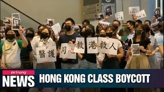 Hong Kong student protesters boycott first day of classes