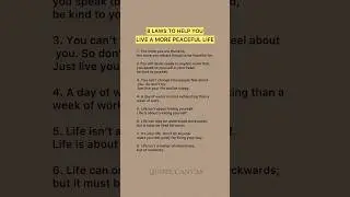 8 Laws to help you live more peaceful life.