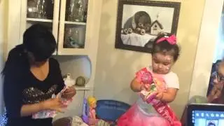 UZIELA opens presents 2 yrs old