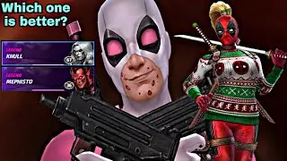 Deadpool April Pools Uniform VS Holiday Party Uniform WBL Comparison - Marvel Future Fight