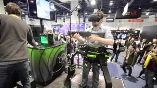 Virtuix Omni with the New HTC Vive Pre at CES 2016
