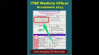 itbp medical officer recruitment 2023 🔥 I UPCOMING📣 I #itbp #upcoming #latest #trend #jobs