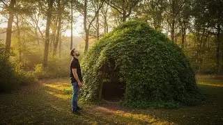 Deep Forest Shelter Build &ndash; Peaceful ASMR Survival