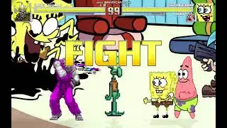 MUGEN REQUEST rare akuma VS spongebob,patrick and squidward