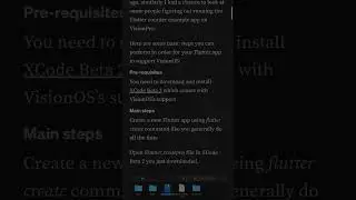 Developing for Apple Vision Pro using Flutter on Mac