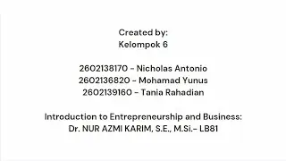 Tugas Introduction to Entrepreneur & Business Binus Bandung LB81/06