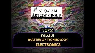 SYLLABUS M TECH ELECTRONICS'
