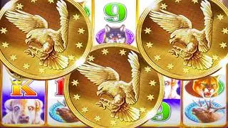 INSANE!! 3 GIANT EAGLE COINS with 4 COIN TRIGGER
