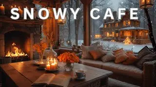 Cozy Winter Coffee Shop Jazz ❄️ Fireplace Ambience for Productivity & Focus