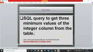 SQL query to get minimum nth values of integer column from table|| SQL || Minimum 3 values in SQL