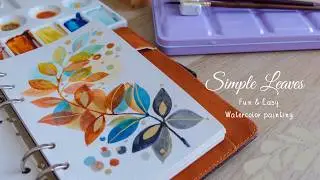 Simple Leaves - Fun & easy Watercolor painting + unboxing ft Lightwish