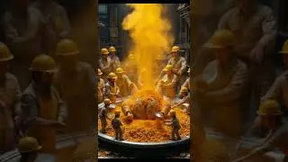&ldquo;Mini Workers Build GIANT Chicken Biryani! 🍗⛏️&rdquo;(scroll-stopping, food + miniature = viral combo)