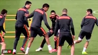 Real Madrid training with Cristiano Ronaldo