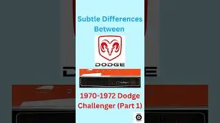 The Subtle Differences Between - 1970-1972 Dodge Challenger (Part 1) #dodgechallenger #ponycar
