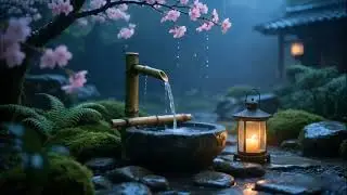 Tranquil Night Rain in a Zen Garden | Sleep Aid and Inner Peace