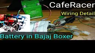 Cafe RACER Wiring 2020 | Bajaj Boxer Me Battery Kayse lagaye ? | Full wiring with colour Codes