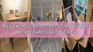 Review mcc direct Set of 4 Designer Velvet Fabric Dining Chairs Metal Legs Lexi Chairs (Black)