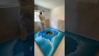 Stunning Epoxy Aquarium Bedroom Floor Transformation #epoxy #timelapse #renovation