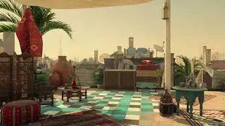 Video Game Ambience Asmr - (Hitman 6) Rooftop Hookah lounge | Morocco,Merrakesh
