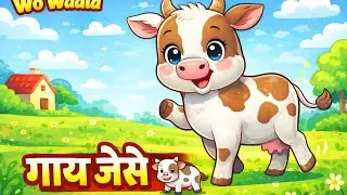 धीरे चलो गाय जैसे 🐄 | Hindi Kids Cow Song | Action Rhyme | Wo Waala