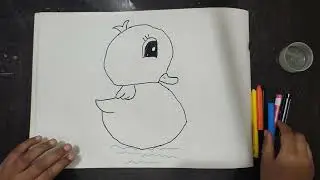 How to Draw a simple Duck with hand|| Simple Drawing For Kids 🎨|| Artist krishnavi 